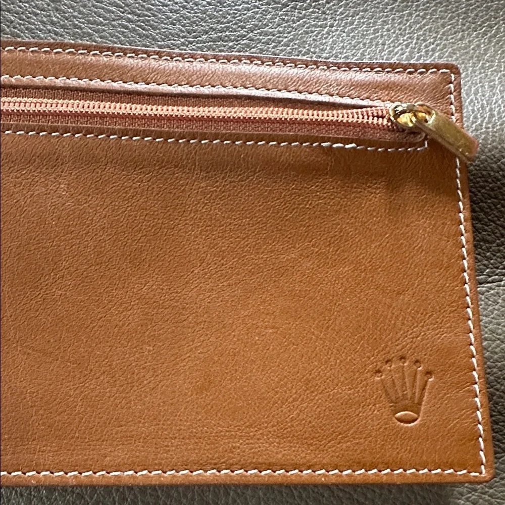 Rolex Brown Leather Men's belt wallet